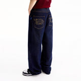 DENIM WIDE STRAIGHT-LEG JEANS