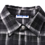 FAUX LAYERED PLAID & WAFFLE KNIT LONG SLEEVE SHIRT