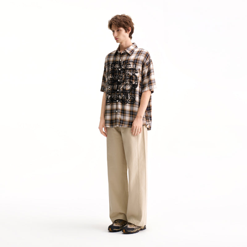 PLAID SHORT-SLEEVE SHIRT