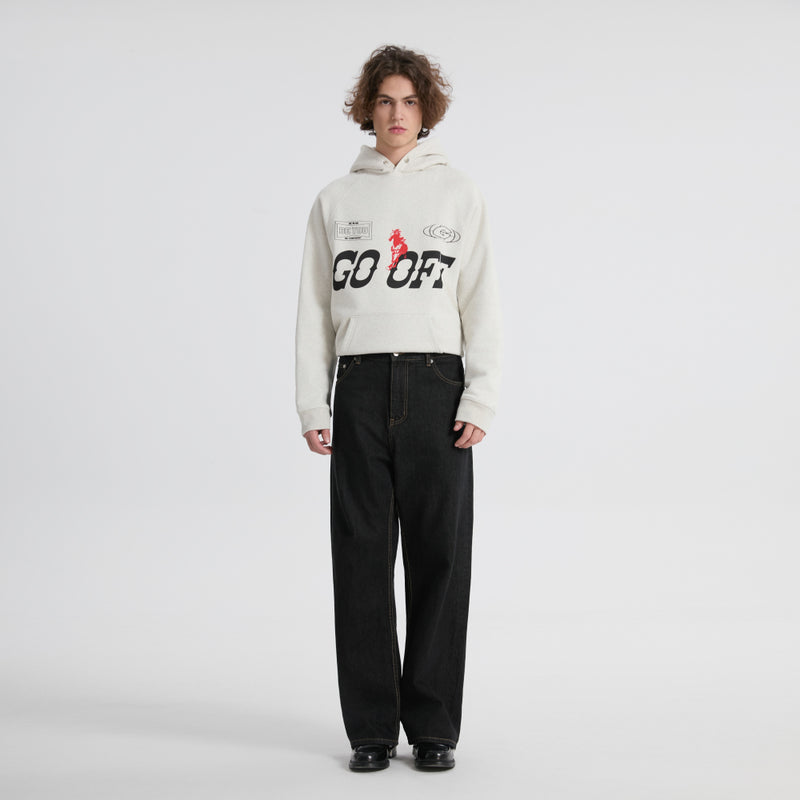 14oz DESIZED SELVEDGE RAW WIDE-LEG JEANS-INDIGO