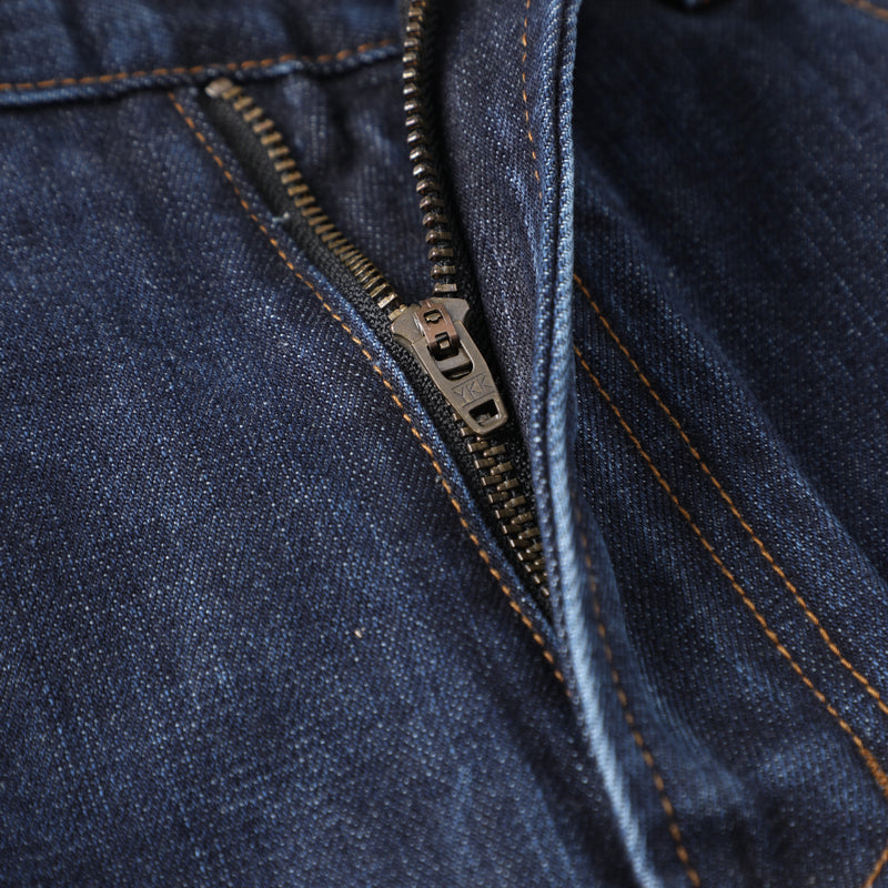 14oz DESIZED SELVEDGE RAW WIDE-LEG JEANS-NAVY